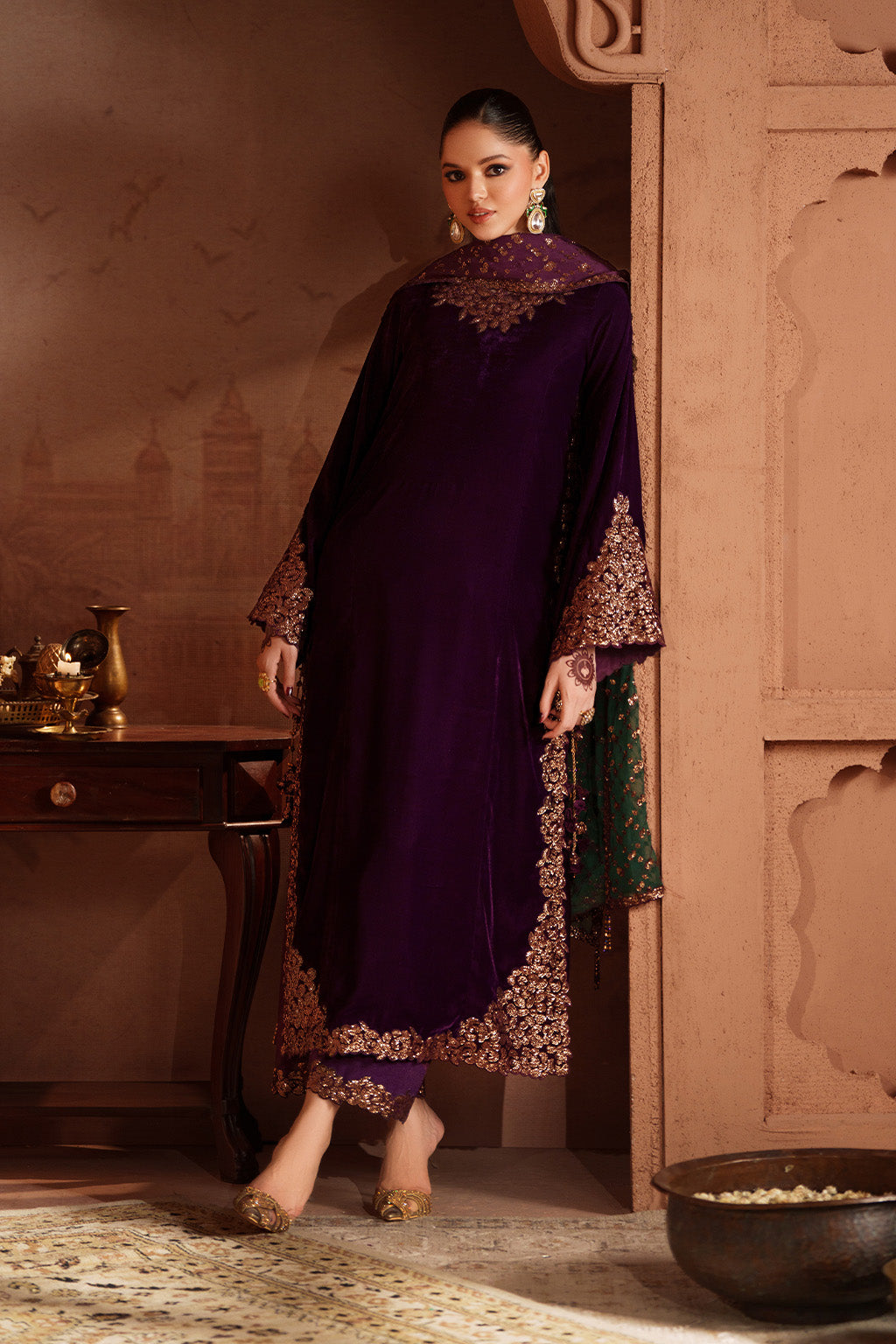 IV-57 Embroidered Velvet