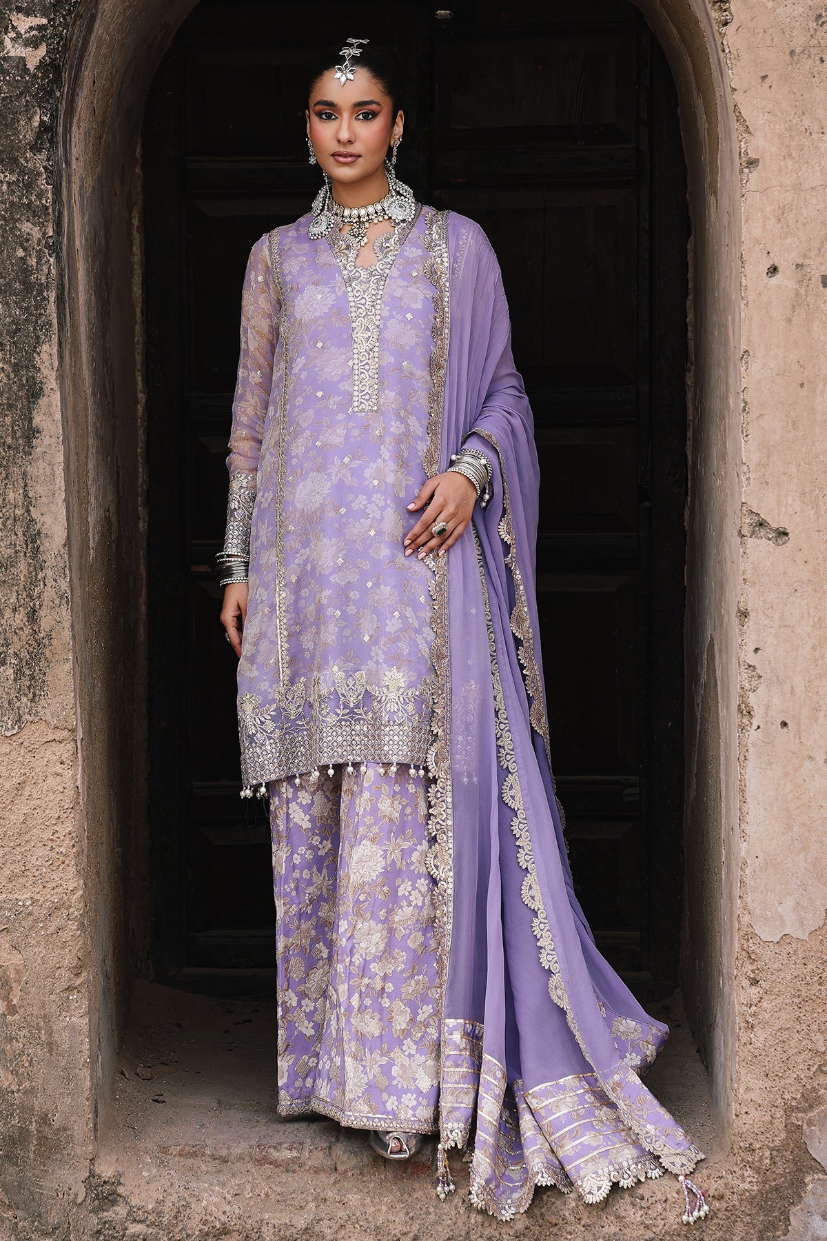 3-Pc Unstitched Embroidered Printed Chiffon Collection VSL6-11