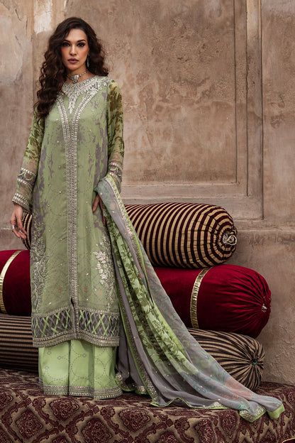 3-pc Unstitched Embroidered Printed Chiffon Collection VSL6-06
