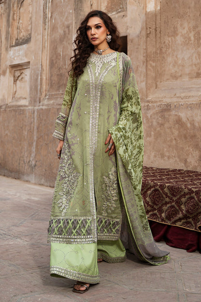 3-pc Unstitched Embroidered Printed Chiffon Collection VSL6-06