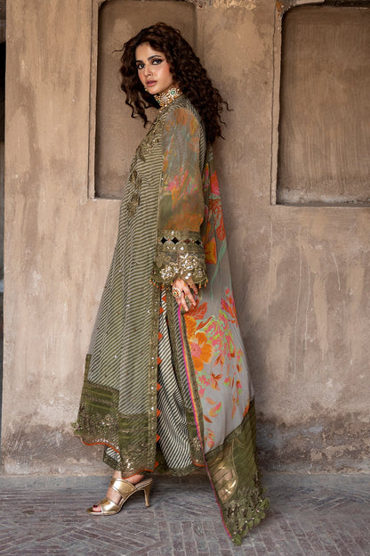 3-PC Unstitched Embroidered Chiffon Collection VSLW6-05