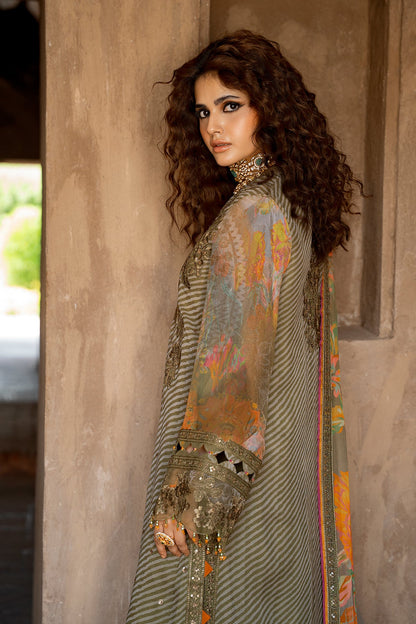 3-PC Unstitched Embroidered Chiffon Collection VSLW6-05
