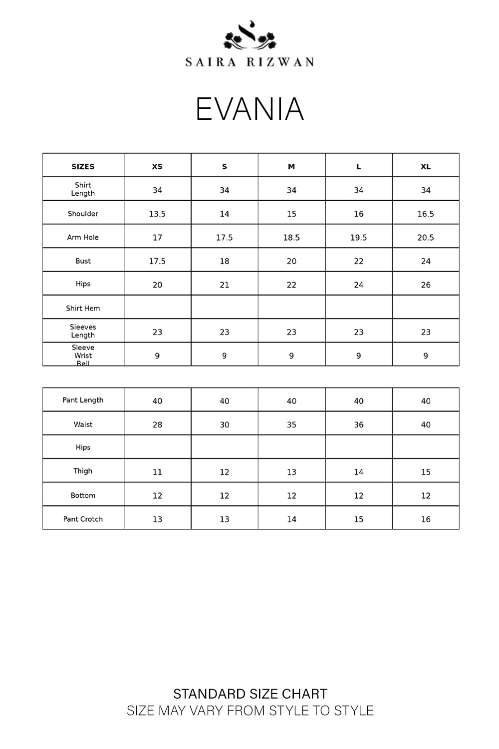 Size Chart