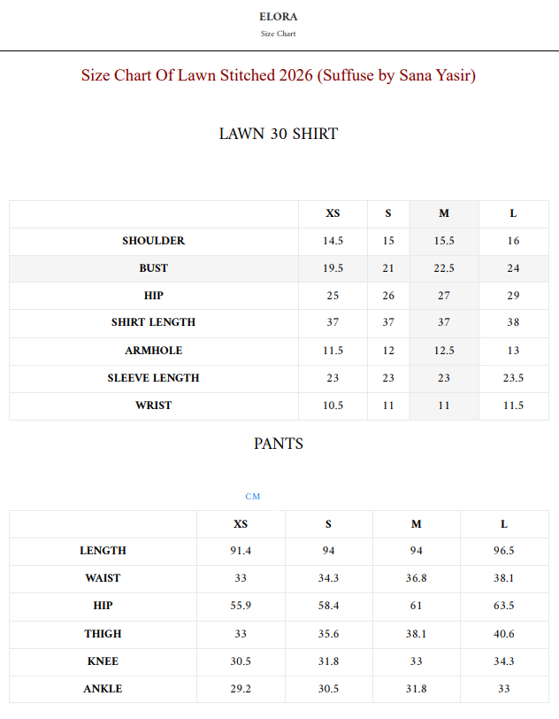 Size Chart