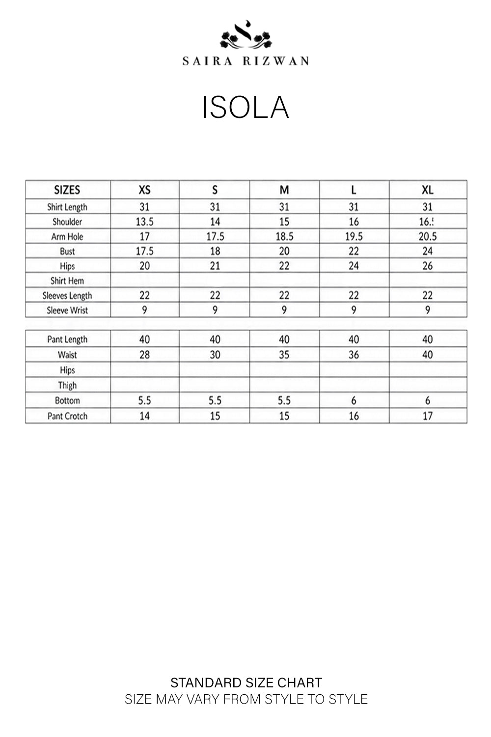 Size Chart