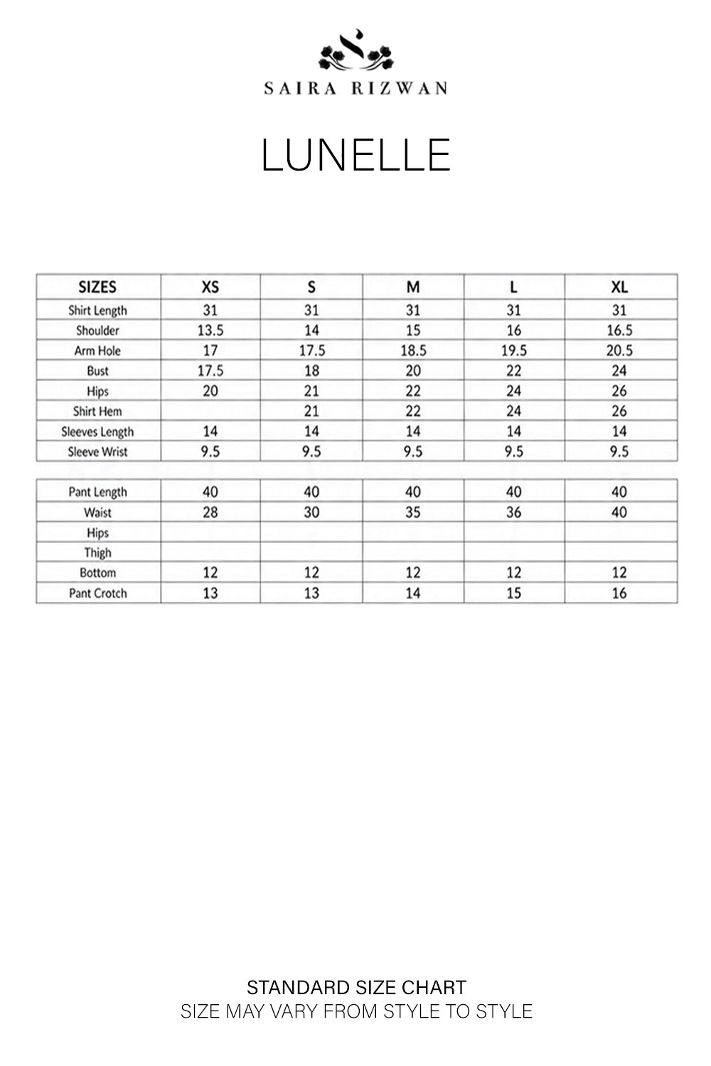 Size Chart