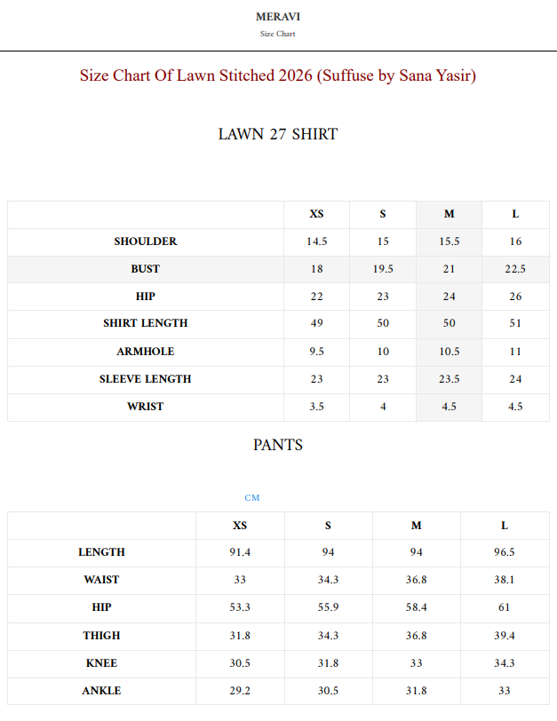 Size Chart
