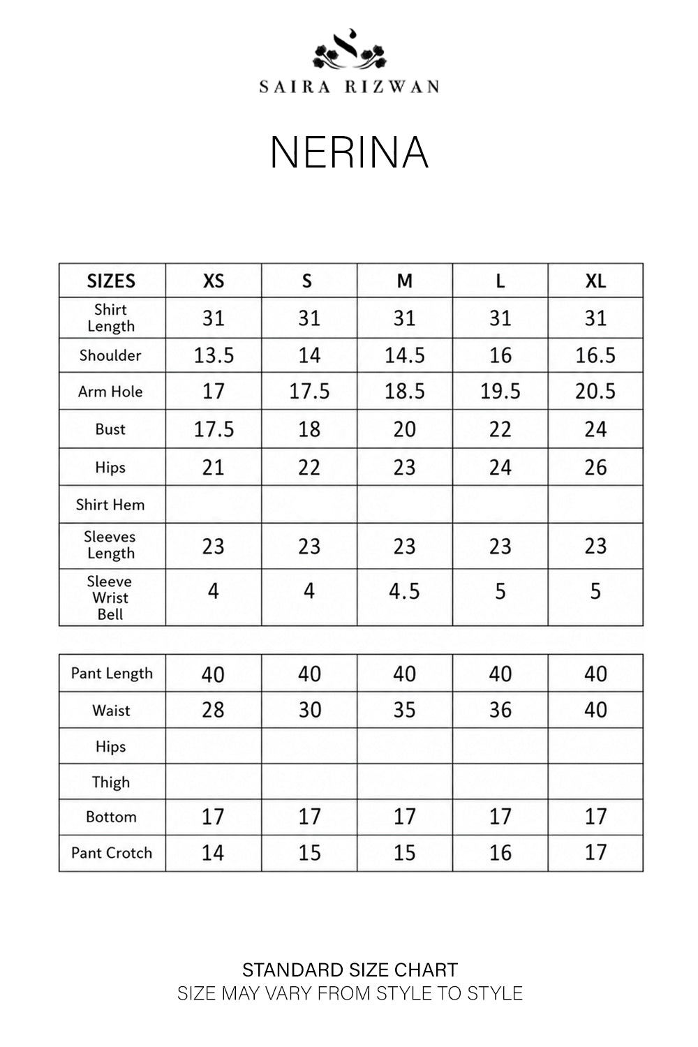 Size Chart