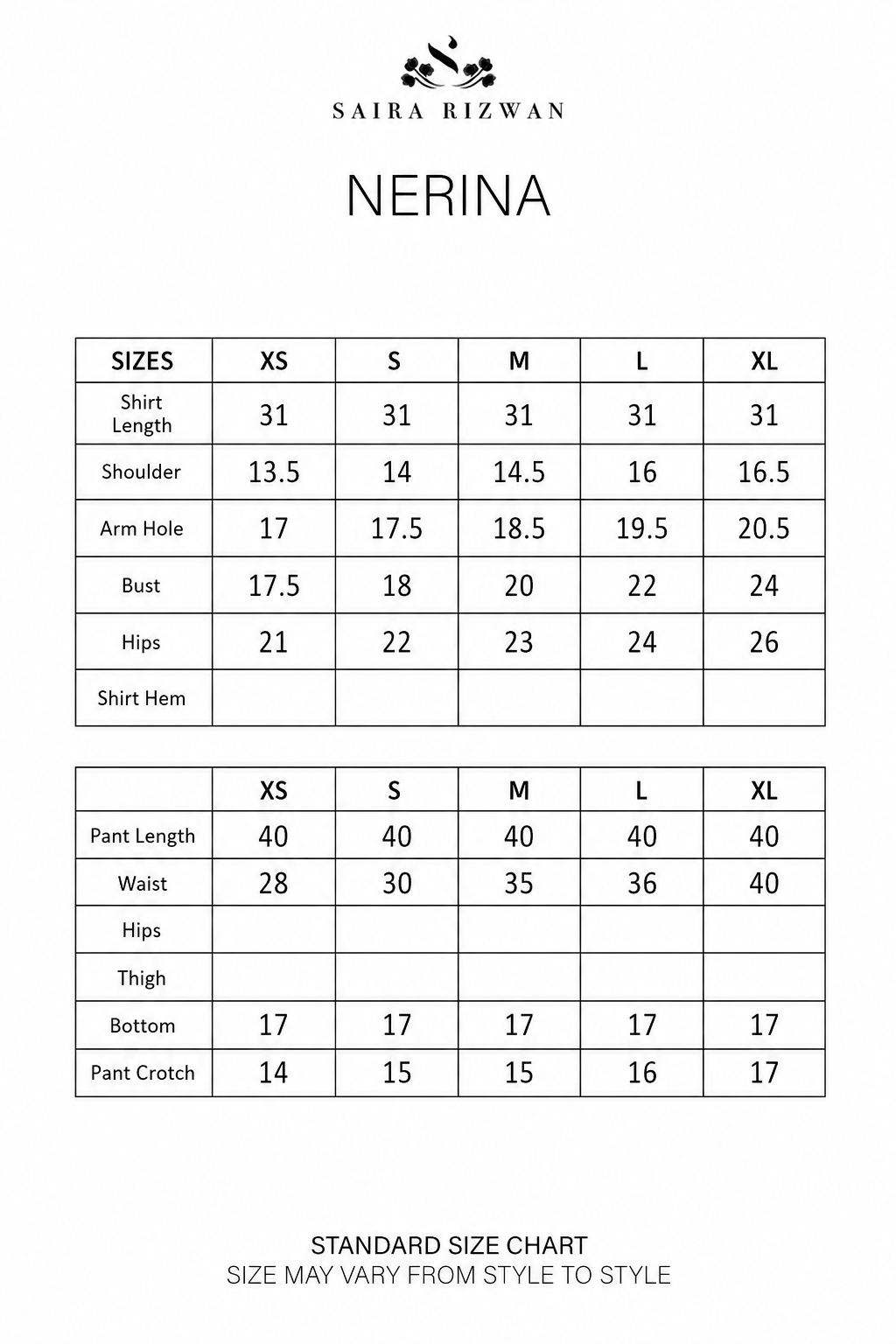 Size Chart