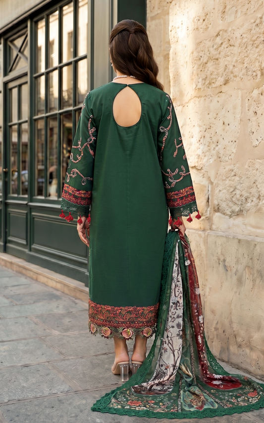 Green Majestic (SL26-01) | 3pcs Embroidered Unstitched Summer