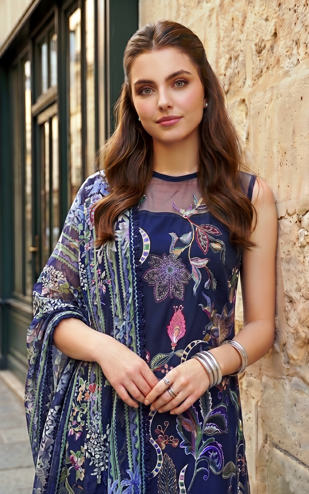Scarlet Blue (SL26-04) | 3pcs Embroidered Unstitched Summer