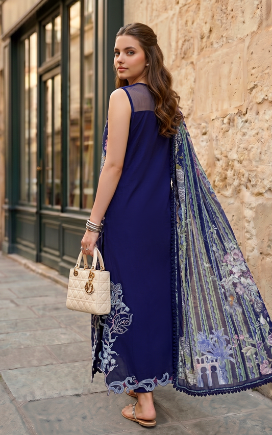 Scarlet Blue (SL26-04) | 3pcs Embroidered Unstitched Summer