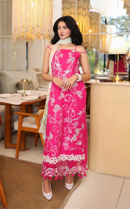 Fuchsia Allure (SL26-09) | 3pcs Embroidered Unstitched Summer