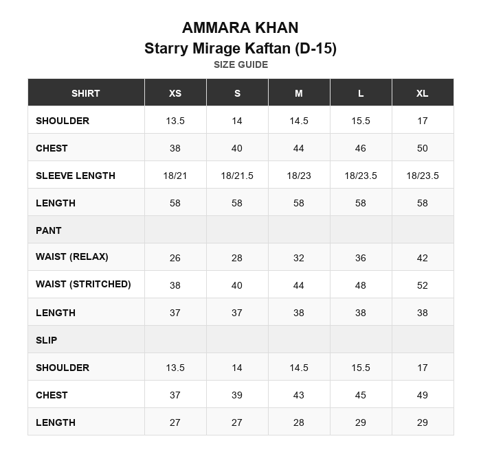 Size Chart
