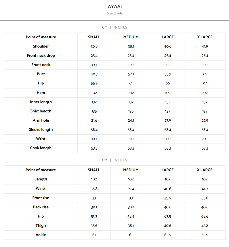 Size Chart