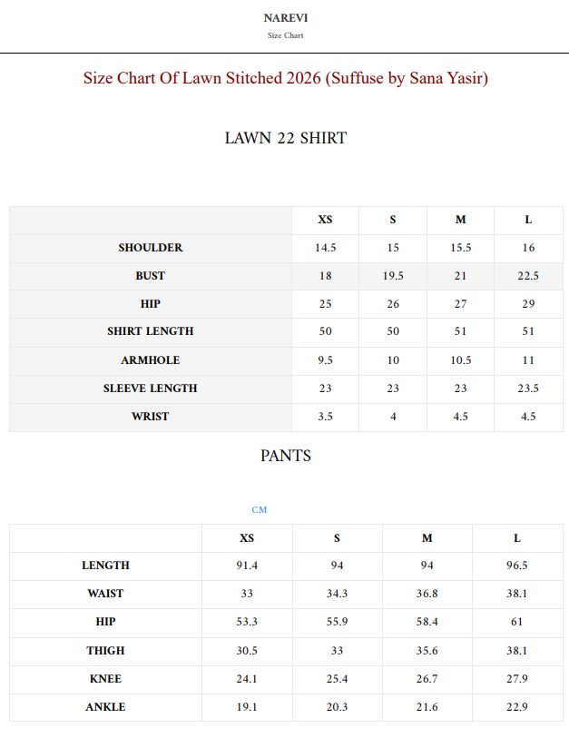 Size Chart