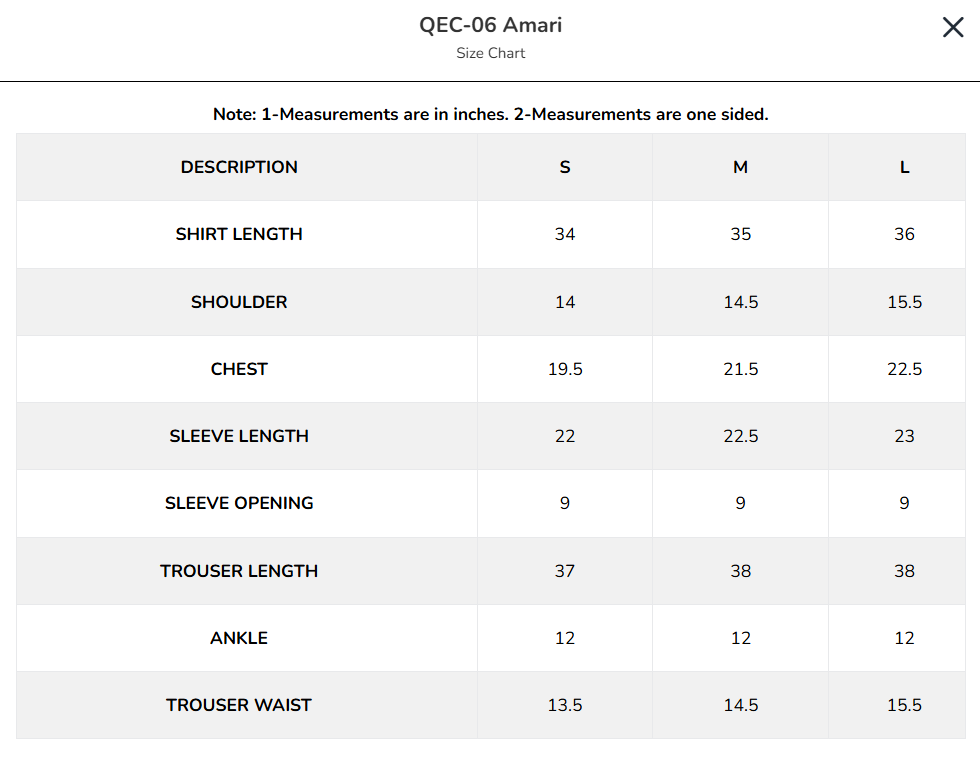 Size Chart