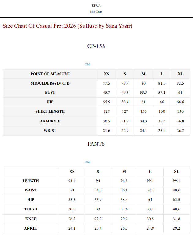 Size Chart