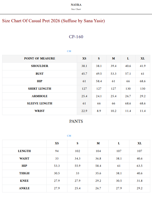 Size Chart
