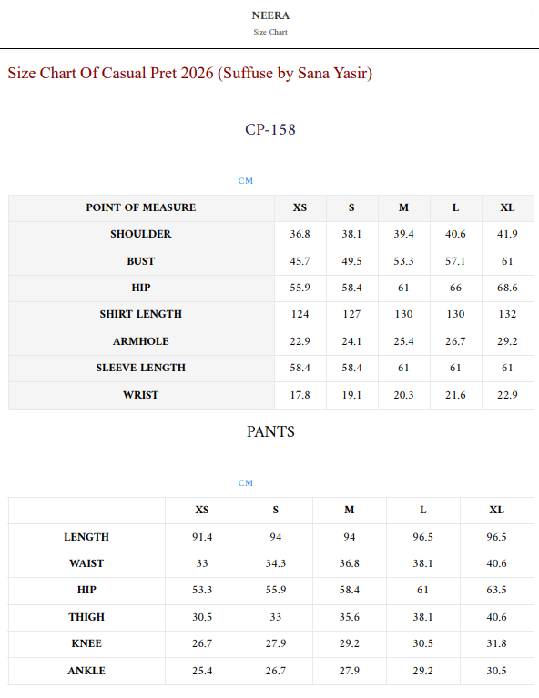 Size Chart