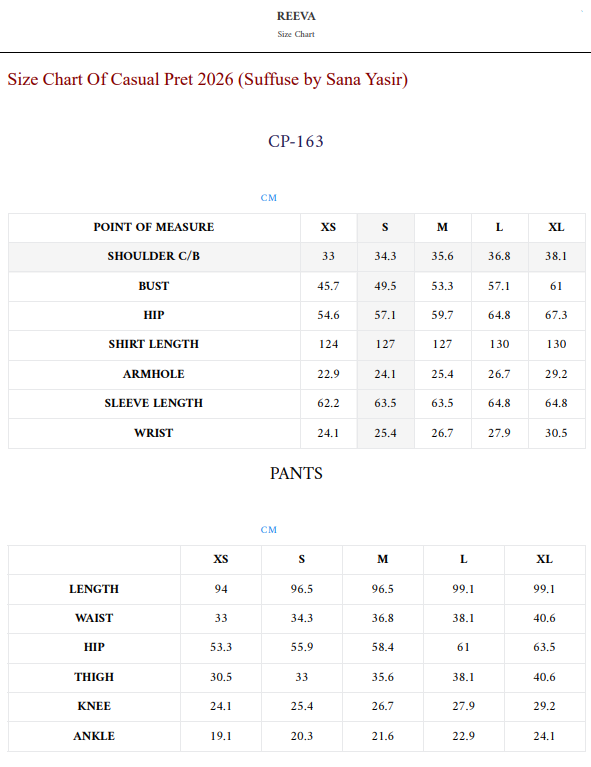 Size Chart