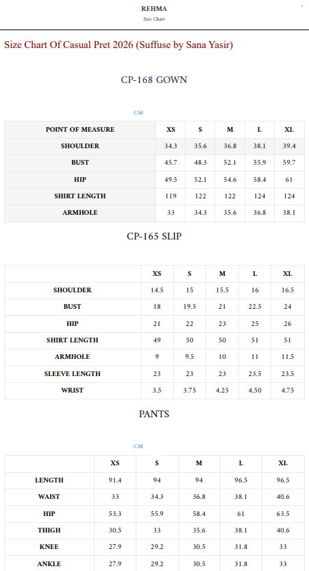 Size Chart