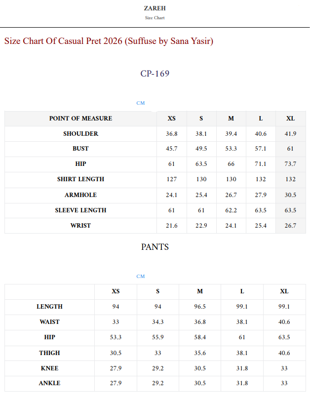 Size Chart