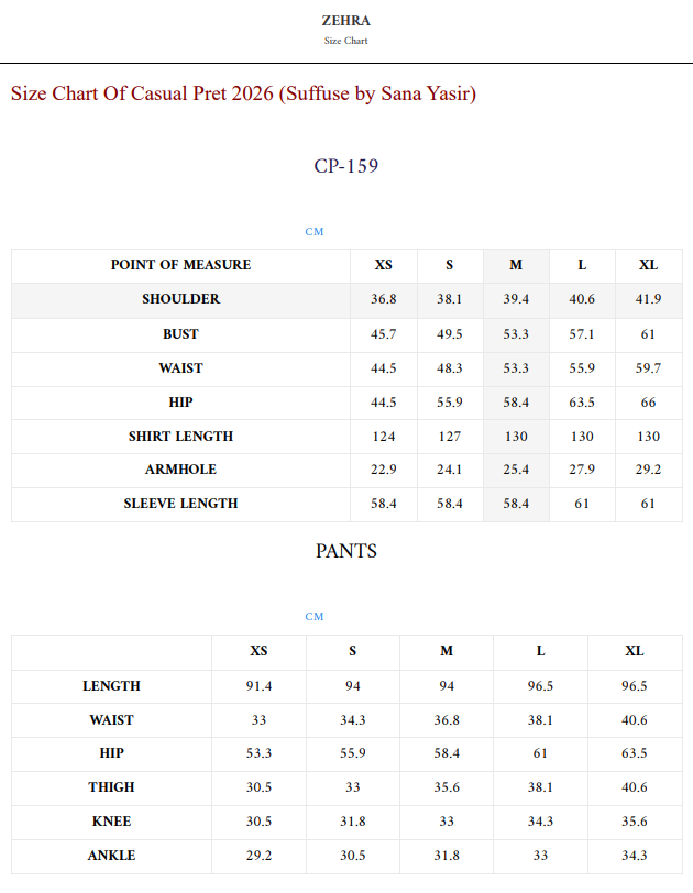 Size Chart