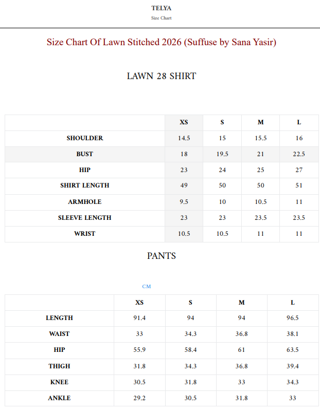 Size Chart
