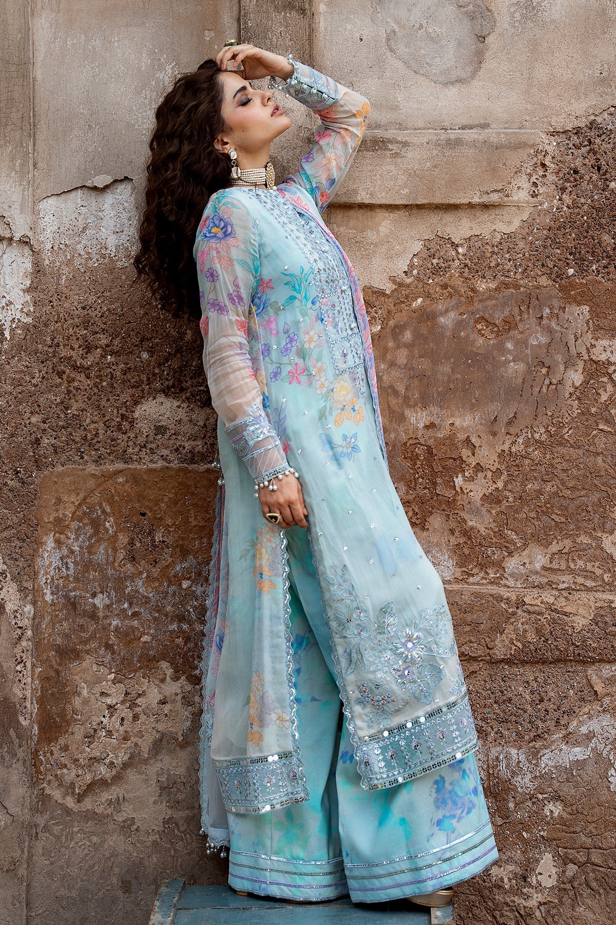 3-PC Unstitched Embroidered Chiffon Collection VSLW6-11