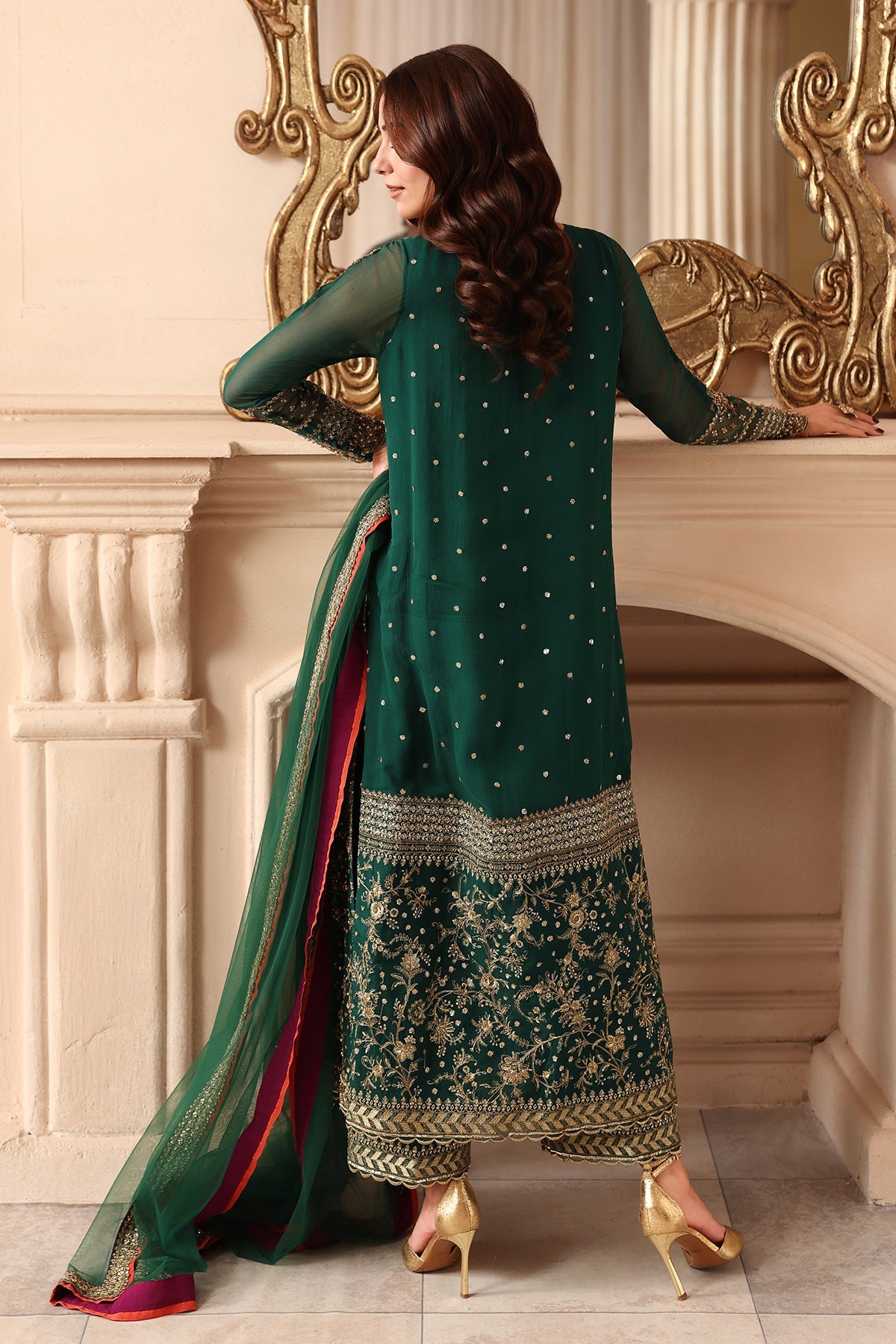 3-PC Unstitched Embroidered Luxury Chiffon DJW6-07