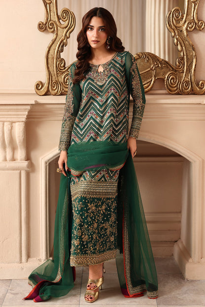 3-PC Unstitched Embroidered Luxury Chiffon DJW6-07