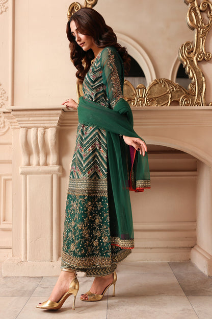 3-PC Unstitched Embroidered Luxury Chiffon DJW6-07