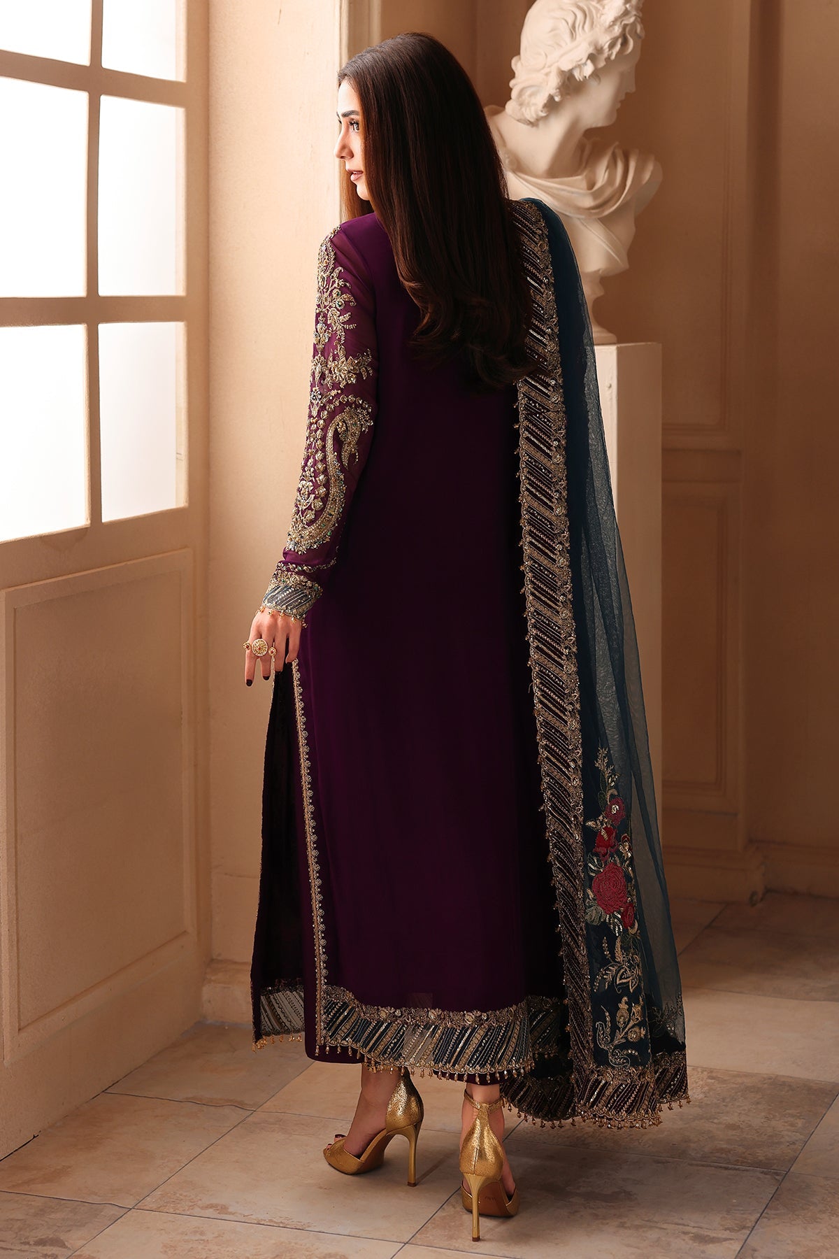 3-PC Unstitched Embroidered Luxury Chiffon DJW6-01
