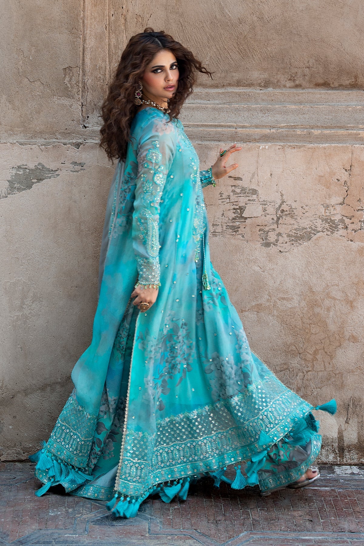 3-PC Unstitched Embroidered Chiffon Collection VSLW6-08