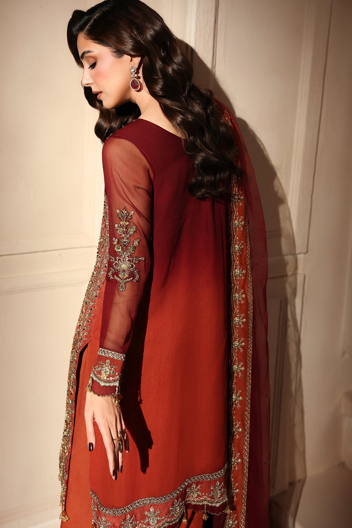 3-PC Unstitched Embroidered Luxury Chiffon DJW6-08