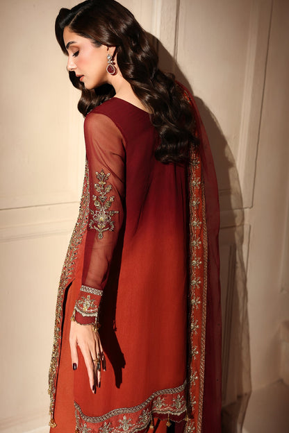3-PC Unstitched Embroidered Luxury Chiffon DJW6-08