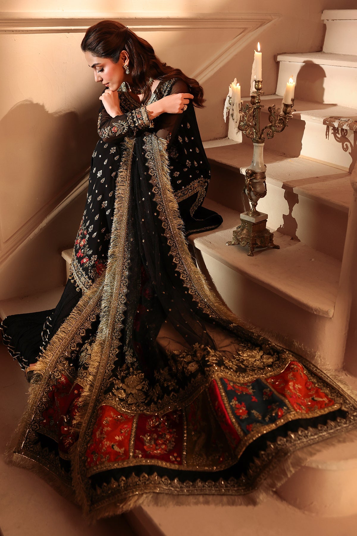 3-PC Unstitched Embroidered Luxury Chiffon DJW6-04