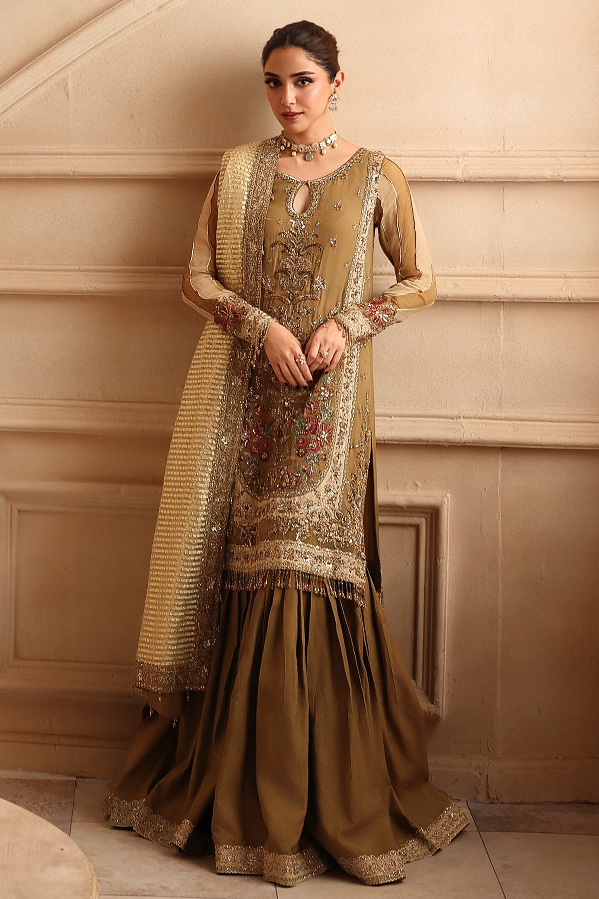 3-PC Unstitched Embroidered Luxury Chiffon DJW6-06